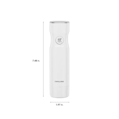 Fresh And Save Vacuum Sealer Starter Set With Rechargeable Machine showcasing the sleek white design and compact dimensions.