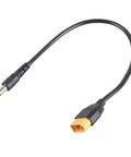 Male to DC5.5x2.1mm or 2.5mm 5A Charging Cable 20AWG Heavy Duty Power Lead for FPV Drones with black flexible PVC jacket