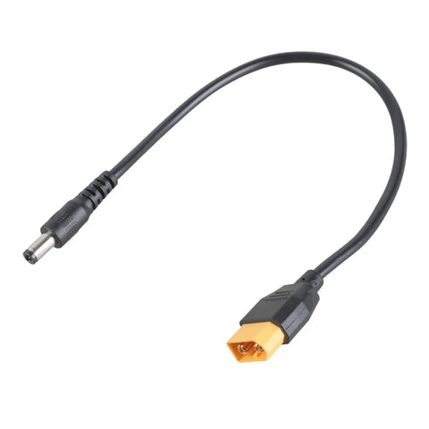 Male to DC5.5x2.1mm or 2.5mm 5A Charging Cable 20AWG Heavy Duty Power Lead for FPV Drones with black flexible PVC jacket