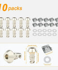 14mm Universal Motorcycle Quick Release Fairing Bolts With Clips, Quarter Turn Fasteners, 10-piece silver kit with washers.