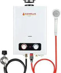 Portable Tankless Water Heater For Camping On The Go 1.58 GPM Propane Water Heater With 41000 BTU Lightweight unit with hose