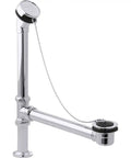 Top Grade Chrome 1 1/2 Inch Bathtub Drain With Heavy Duty Solid Brass Body And Dependable Rubber Stopper Chain for smooth drainage.