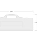 Diagram of carrying case dimensions for 3/4 Inch Drive Deep 6-Point Impact Socket Set With Case, 8-Piece (27-38 Mm), 17.8 x 6.1 x 2.6 inches