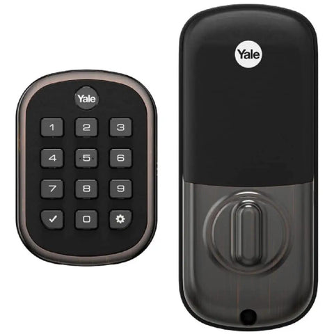 Pushbutton Keyless Deadbolt With Z Wave Plus Built In Black Suede Finish One Touch Enrollment Smart Home Ready Lock