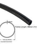 One Half Inch Black Nylon Tubing SAE J844 For Air Brake Systems And Fluid Transfer, Rugged Pneumatic Line, 16.4 Feet Long (5 Meters) cross-section.
