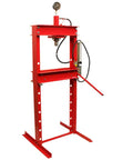 Heavy Duty 20 Ton Air Floor Hydraulic Shop Press With Smooth Pneumatic Operation And Rock Solid Steel Frame built for garage hustle, red design.