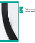 Industrial Black Metal Arc Shaped Table Legs Set of 2 28 Inch Square Dining Table Base close-up of high temperature welded steel design.