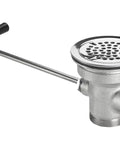 Twist Waste Valve With 1-1/4 Inch Overflow Outlet Cap, 3-1/2 Inch Sink Opening, 2 Inch NPS Male Threaded, stainless steel strainer