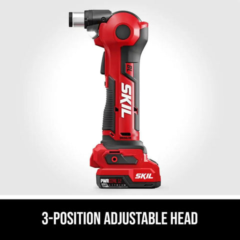 Build Ready 12V Brushless Auto Hammer Kit Delivers Hella Compact Form Factor With Smooth Cordless Operation Includes Rapid USB C Battery Pack shown with 3-position adjustable head.