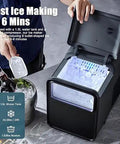 Self Cleaning Countertop Ice Maker Generates Bullet Shaped Cubes In Under 6 Minutes Delivers 26 Pounds Of Fresh Ice Daily with 1.5L tank.