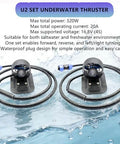 Beefed Up 12 To 16V Underwater Thruster U2 Set With Brushless Motor for Fishing Boats and ROVs with Open Mold Composite Construction
