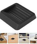Black anti slip pads for chair legs and furniture with wheels, minimalist design for office and home use, non slip floor protection and gripper.