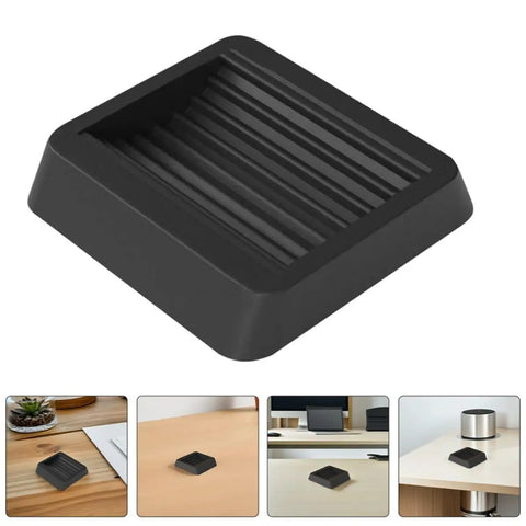 Black anti slip pads for chair legs and furniture with wheels, minimalist design for office and home use, non slip floor protection and gripper.