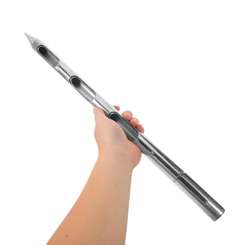 Stainless Steel Grain Sampler Tool With 3 Hole Design, Compact Lightweight Probe For Farm Management And Warehouse Use, Quick And Easy Corn And Grain Sampling For Pro Grade Harvest Ops, hand-held view