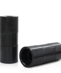 Two black metal inner cam bearing installer sleeves; front and side views for Harley Twin Cam engines