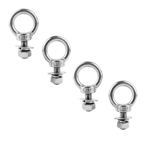 4 Pack 3/8 X 1 Eye Bolts With Nuts Stainless Steel Heavy Duty Eyebolts M10x25mm Threaded For Rigging And Hoisting