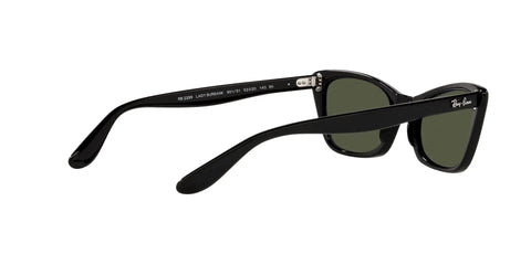 Side view of Lady Burbank Cat Eye Sunglasses For Women Black Frame With Green Lenses 55mm Ultra UV Protection X Small Fit Narrow Face