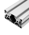 Adjustable 100-1400mm Silver 4080 T-Slot Aluminum Extrusions 40x80mm Profile Frame For CNC Laser Engraving Machine 6063-T5 Lightweight Yet Strong Corrosion-Resistant Aluminum Build For Automation Equipment Projects. 40x80mm silver aluminum profile close-up