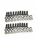 Front view of trailer electric brake hardware kit with black bolts, washers, and hex nuts