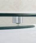 Clear Glass Lazy Susan Turntable With Heavy Duty Aluminum Bearing Smooth Rotating Serving Plate Heat Resistant Wobble Free
