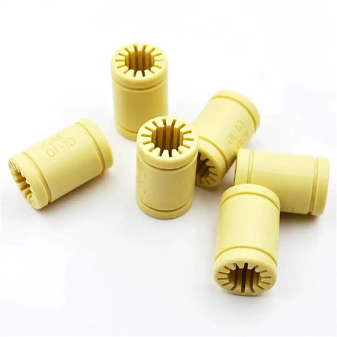 10 Pack Linear Bearing 10x19x29 Mm Plastic Bearings For 3D Printer Parts Industrial Bearings And Gears Smooth Glide Precision Movement Replacement Kit, yellow plastic bearings