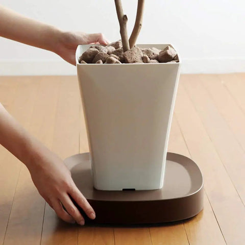 Heavy Duty Plant Dolly And Flower Pot Mover, Rolling Potted Plant Caddy Cart With Spill Proof Base, Sturdy Rubber Rollers, Makes Hauling Big Garden Pots Way Easier Indoors Or Outdoors