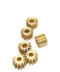 Bevel Gear Set Pack Of Five Brass Gears 0.5 Module 10 Teeth Pinion With Multiple Bore Sizes displayed against white background.
