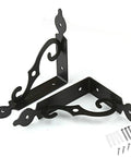 Heavy Duty White L Shape Floating Shelf Brackets 20 Pack Iron Corner Braces For Wall Mount Diy Home Decor showing black decorative corner brackets.