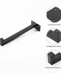 Must Have Wall Mounted Floating Shelf Bracket With Hooks In Black Finish Cold Rolled Steel Support For Standard Shelves