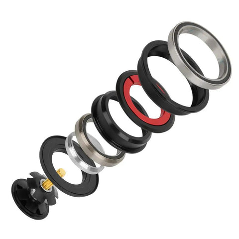 Heavy Duty Aluminum Alloy Bicycle Headset 55Mm Steerer Tube shown exploded view of components for smooth cycling upgrades.
