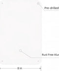 8x12 Inch Aluminum First Aid Location Sign with pre-drilled holes rust resistant build for offices and schools