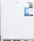 Real Deal Commercial Upright Freezer With Digital Thermostat, Ultra Low Temp Negative Thirty Five Celsius For Pharma And Bulk Groceries, Slim Counter Height Design Keeps Your Stash Frozen In White, front view with digital display.