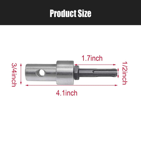 Garden Auger Drill Adapter For Impact Driver With Round Shank SDS Plus To One Half Inch Thread Keyless Chuck product size dimensions