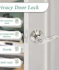Privacy Door Lever Set Keyless Bedroom And Bathroom Lock Brushed Nickel Interior Door Handles With Lock 10 Pack