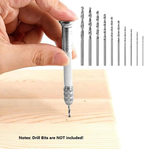 Straight Up Killer Pin Vise With Sleek Reversible Steel Collets For Securely Holding Tiny Wires Micro Files And Durable Hardware Bits That Grip Tight During Fast Precision Diy Work Around The Shop, in hand while drilling into wood.