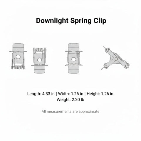 Silver PP Plastic Downlight Spring Clip for Recessed Lighting Trim Retention Replacement Hardware for Ceiling Fixtures, 4.33 in length.