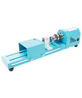 Heavy Duty Mini Lathe Machine For Woodworking 96W with blue metal housing for precise shaping of small wood pieces.
