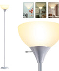Industrial Modern Floor Lamp With Drop Resistant White Lampshade And E26 Socket For Living Room Bedroom Study Office