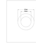 Copper Crush Washers 22x27x1.5mm Flat Ring Seal Gasket For Fittings M22 Pack Of 24 Durable Heat Resistant Seals For Automotive Plumbing And Engine Bay Use showing size diagram