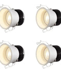 saditesdk 3.3 Inch Led Directional Recessed Light, 5W/7W/12W Retrofit Downlight, Cri95 Adjustable Led Recessed Lighting, Led Directional Can Light, Pack of 4,3000k 12W, viewed from the front.