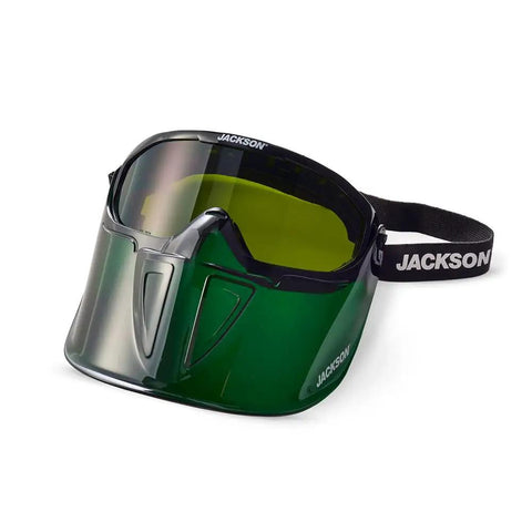 Flip Up Shield Safety Goggles with Anti Fog Lenses, ANSI Z87.1, Shade 5 IR Lens, Indirect Vents, fits over glasses, for welding jobs.