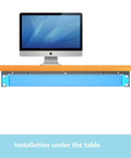 Straight Up Smooth Setup Makes Installing The Hella Sturdy 2U Foldable Wall Mount Patch Panel Bracket under a table.