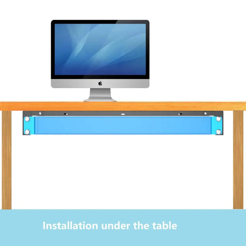 Straight Up Smooth Setup Makes Installing The Hella Sturdy 2U Foldable Wall Mount Patch Panel Bracket under a table.