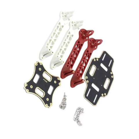F330 Multirotor Frame Flame Wheel Kit Arm Quadcopter Landing Gear Set 330mm pieces in red and white, with mounts and hardware