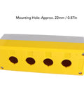 Push Button Control Station Box Four-Gang Industrial Grade ABS Plastic Enclosure with 22mm Mounting Holes, IP65 Dust Water Resistant