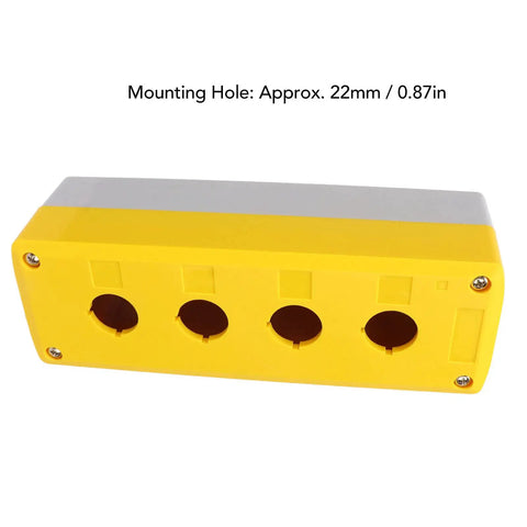 Push Button Control Station Box Four-Gang Industrial Grade ABS Plastic Enclosure with 22mm Mounting Holes, IP65 Dust Water Resistant