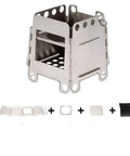 Portable Charcoal Grill With Nonstick Surface, Foldable Outdoor BBQ For Camping And Picnics shown disassembled with storage pouch