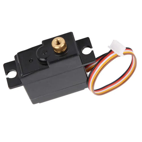 All Metal Heavy Duty Servo For 1 18 Scale Rc Car Black quick swap design showing connectors and robust build for tough terrain.