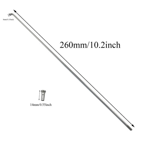 Sturdy Dope Stainless Steel Mountain And Road Bike Spokes 260Mm 10.2In 14G With 14Mm Spoke Caps shown in full view.
