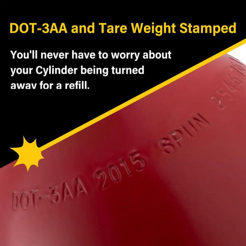 Close-up of DOT-3AA stamped marking on 60 Cubic Foot Steel Nitrogen Cylinder With CGA580 Valve, DOT 3AA Approved Inert Gas Tank